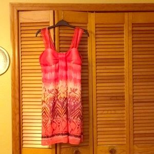 Fun Red Pattern Mini Dress
